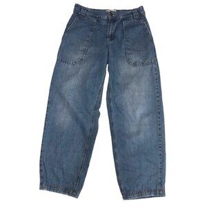 Wide Jeans Low Slung Free People Maeve Oversized Trouser XS Blue Barrel Boho